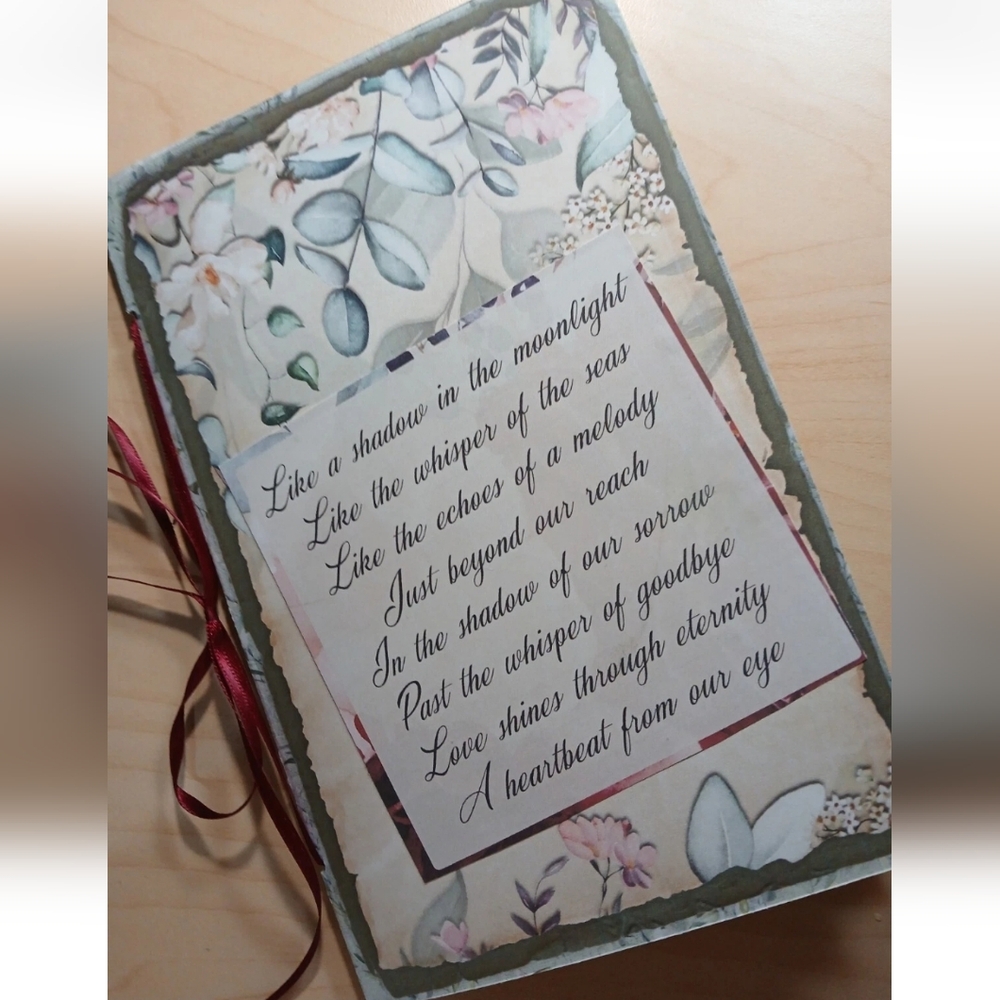 Junk Journal Booklet "MEMORIAL THOUGHTS" Grief Diary Therapy Journal Memory Book